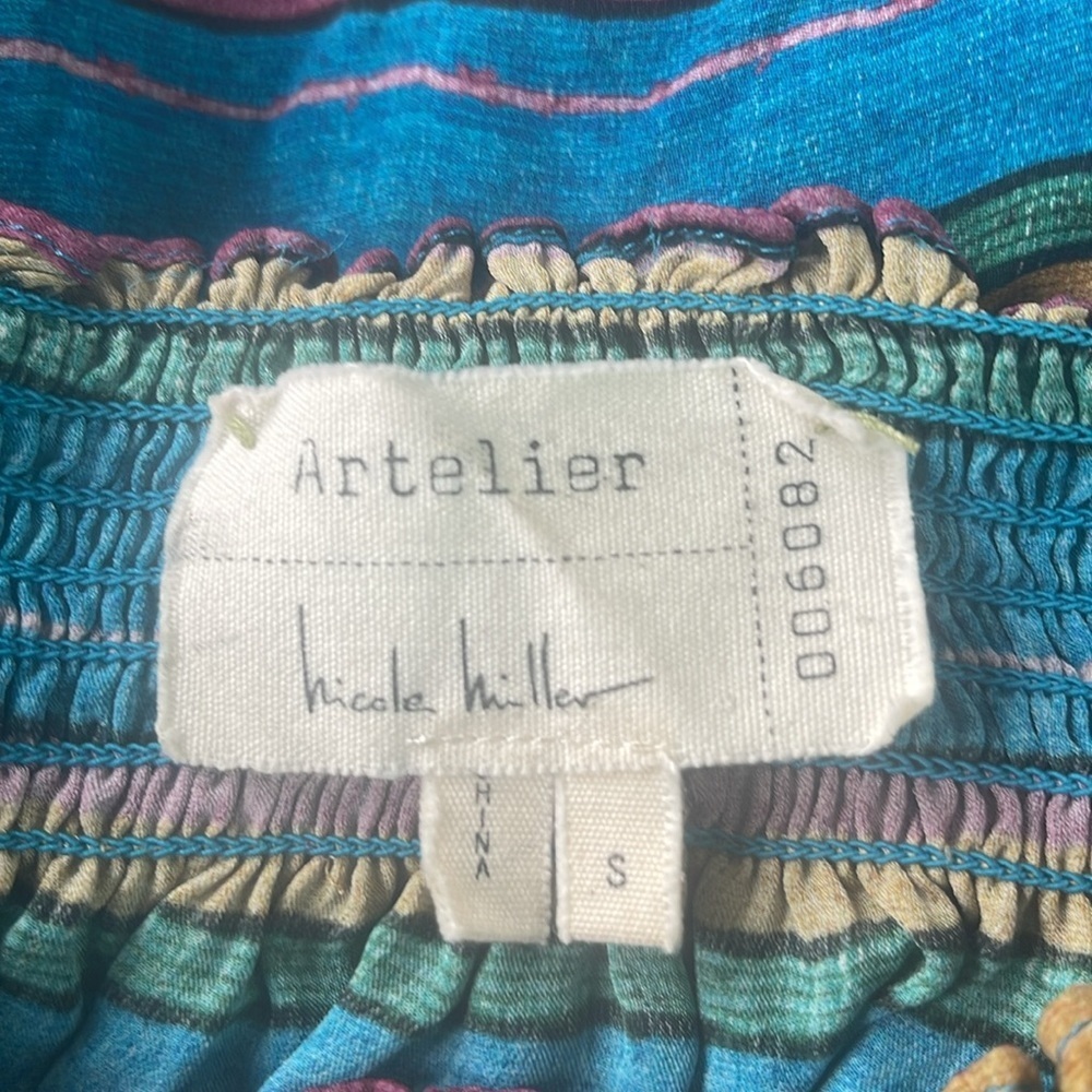 Nicole Miller Artelier - off the shoulder flowy silk top - size S - Picture 6 of 8